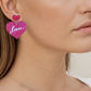 Swiftie Lover Earrings - Glitter Pink