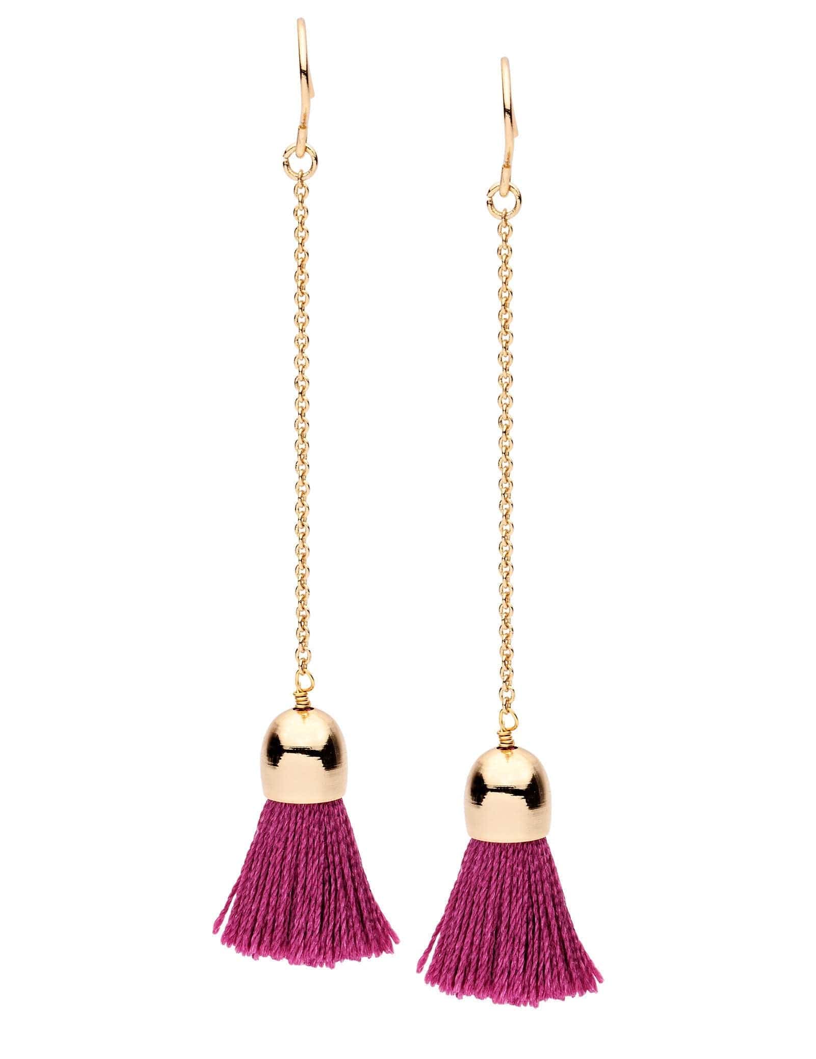 Dear Addison Yellow Gold / Pink Candytuft Earrings
