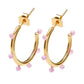 Dear Addison Yellow Gold / Pink Crystal Delta Hoops