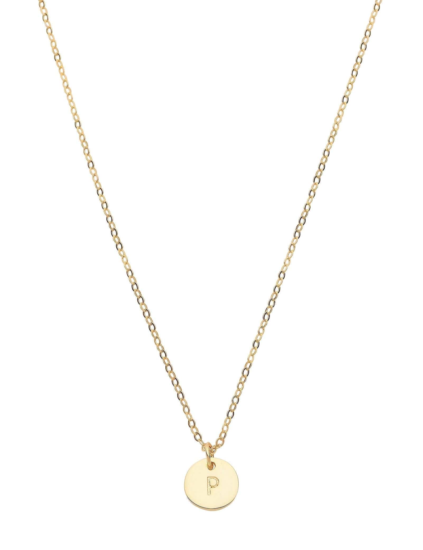 Dear Addison Yellow Gold Letter P Necklace