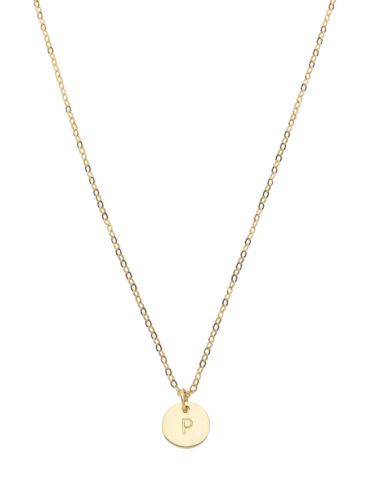 Dear Addison Yellow Gold Letter P Necklace