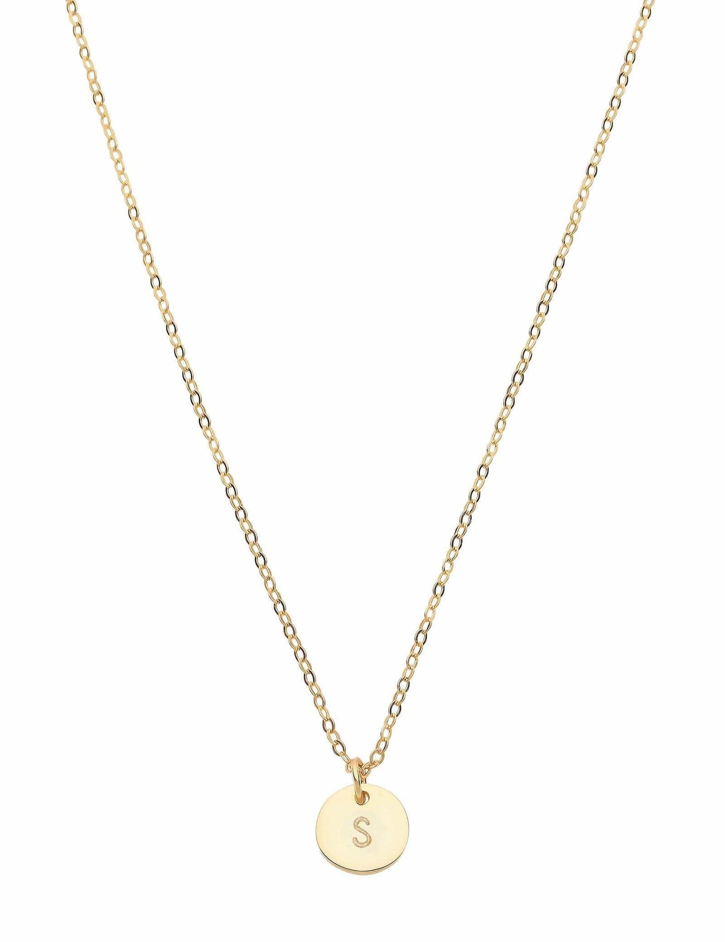 Dear Addison Yellow Gold Letter S Necklace