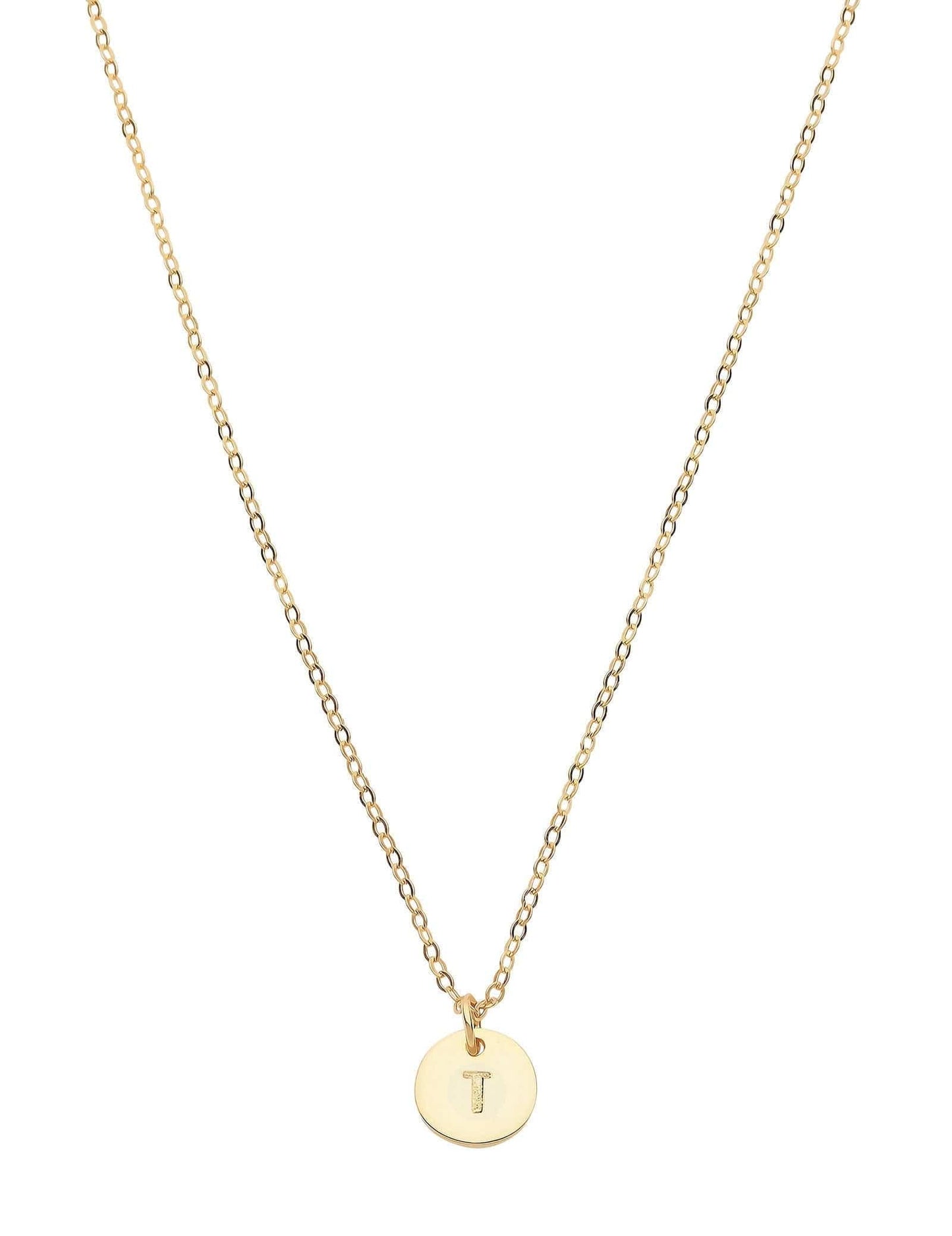 Dear Addison Yellow Gold Letter T Necklace